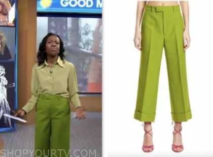 Good Morning America: May 2023 Deborah Roberts's Green Cropped Pants ...