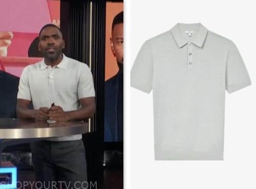 E! News: May 2023 Justin Sylvester's Sage Textured Polo Shirt | Shop ...