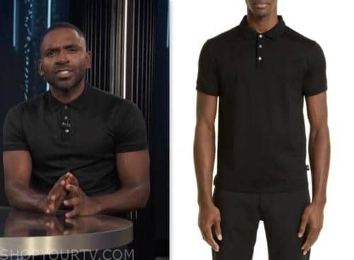 E! News: May 2023 Justin Sylvester's Black Polo Shirt | Shop Your TV