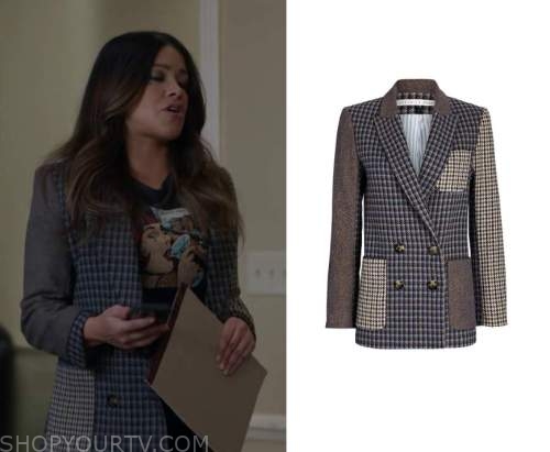 Not Dead Yet: Season 1 Episode 12 Nell's Plaid Mixed Jacket | Shop Your TV