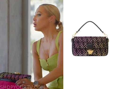 Fendi X Versace Fendace Gradient Crystal Baguette Shoulder Bag at