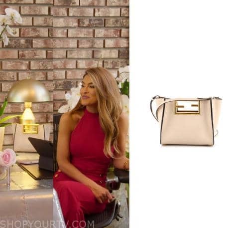 WornOnTV: Chrishell's pink leather one shoulder dress on Selling