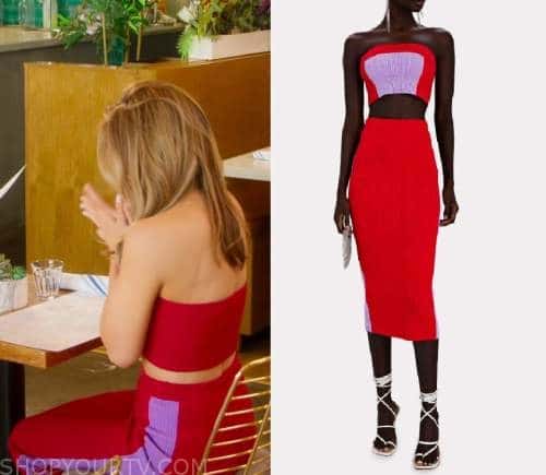 WornOnTV: Chrishell's pink leather one shoulder dress on Selling