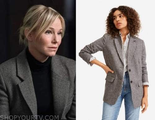 Law and Order SVU: Season 24 Episode 22 Amanda's Grey Herrinbone Blazer ...