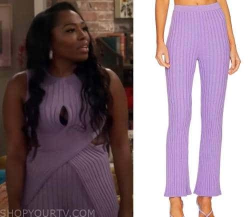 iCarly Reboot: Season 3 Episode 1 Harper's Purple Ribbed Knit Pants ...