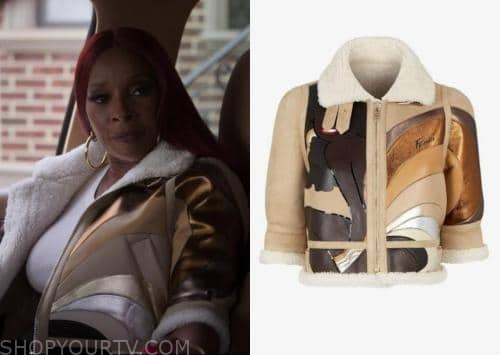 Power Book II Ghost Season 2 Monet Tejada Brown Shearling Coat