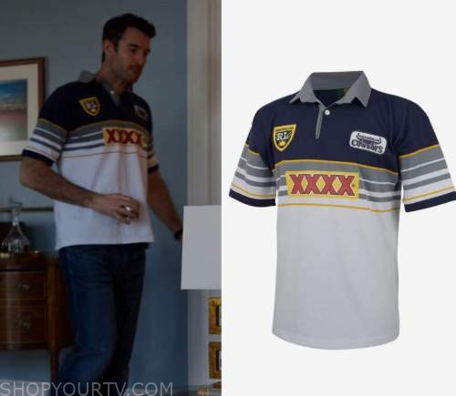 NRL North Queensland Cowboys 1995 Mens Retro Jersey worn by Johnny Ryan  (Ben Lawson) as seen in Firefly Lane (S02E13)