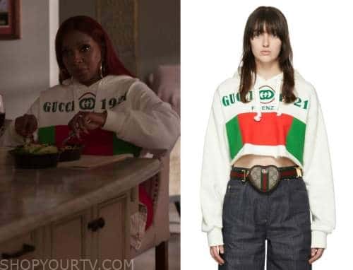 Gucci Double G buckle belt worn by Monet (Mary J. Blige) as seen in Power  Book II: Ghost TV series wardrobe (Season 2 Episode 5)