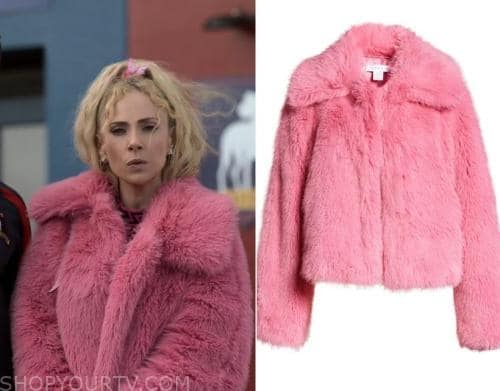 Ted Lasso Keeley Jones Blue Faux Fur Jacket - Celebs Movie Jackets