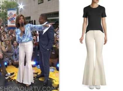 The Today Show: June 2023 Hoda Kotb's Ivory Flare Jeans Pants | Shop ...