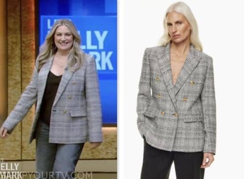 Live with Kelly and Mark: June 2023 Mädchen Amick's Grey Plaid Double ...