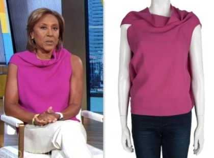 Good Morning America: June 2023 Robin Roberts's Pink Drape Cowl Top