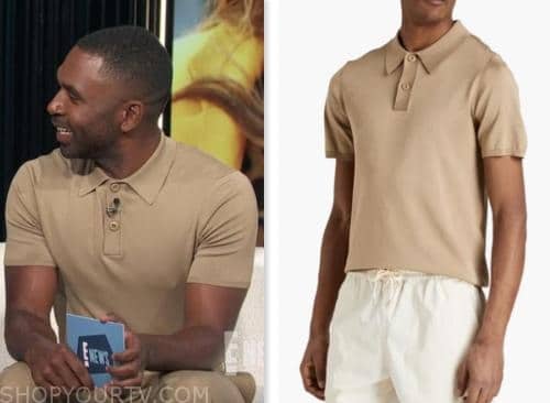 E! News: June 2023 Justin Sylvester's Tan Polo Shirt | Shop Your TV