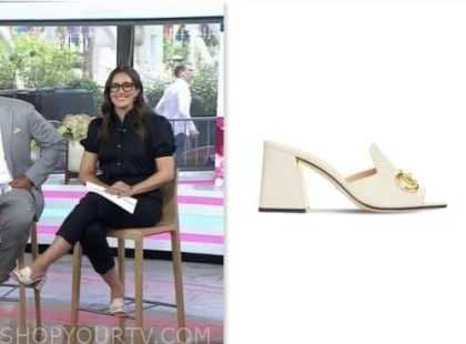 The Today Show: June 2023 Savannah Sellers's White Horsebit Mules Heels ...