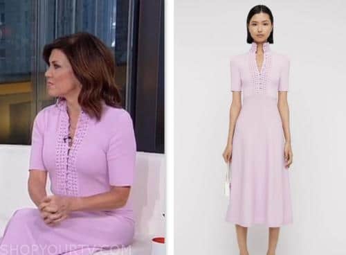 Outnumbered: June 2023 Michele Tafoya's Pink Crochet Knit Dress | Shop ...