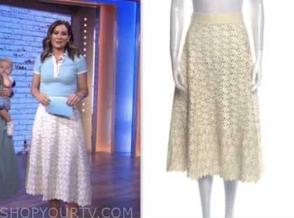 Good Morning America: June 2023 Rebecca Jarvis's Ivory Lace Midi Skirt ...