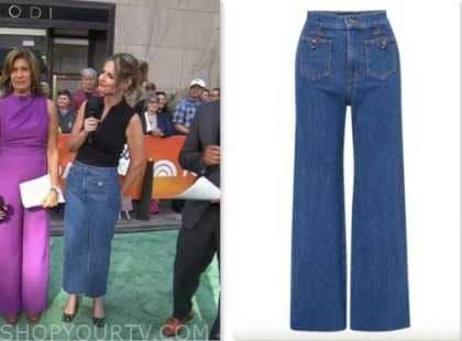 The Today Show: June 2023 Savannah Guthrie's Denim Button Front Crop ...