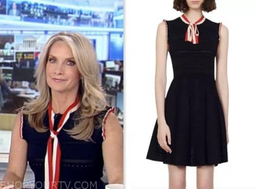 America's Newsroom: June 2023 Dana Perino's Navy Knit Tie Neck Ruffle ...