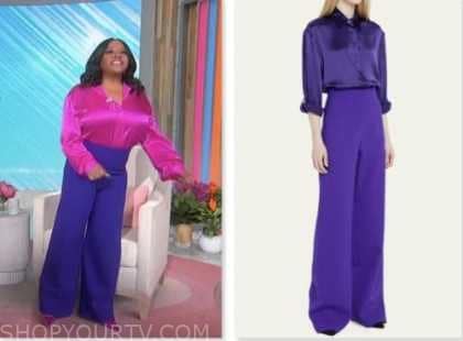 Sherri: June 2023 Sherri Shepherd's Purple Wide Leg Pants | Shop Your TV