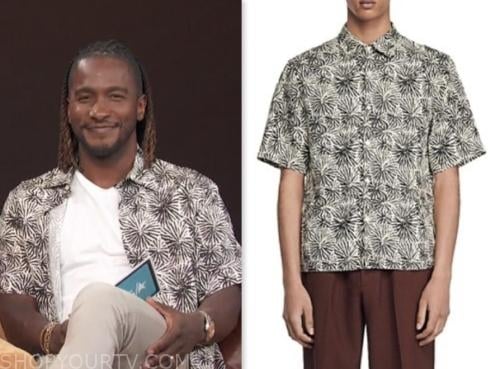 Access Daily: June 2023 Scott Evans's Black Printed Camp Shirt | Shop ...