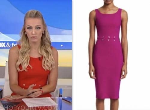 Fox and Friends: June 2023 Carley Shimkus's Pink Grommet Sheath Dress ...