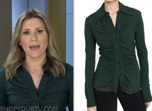 The Today Show: June 2023 Erin McLaughlin's Green Ruched Long Sleeve ...