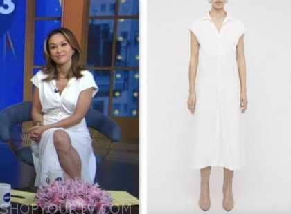 Good Morning America: June 2023 Eva Pilgrim's White Midi Shirt Dress ...