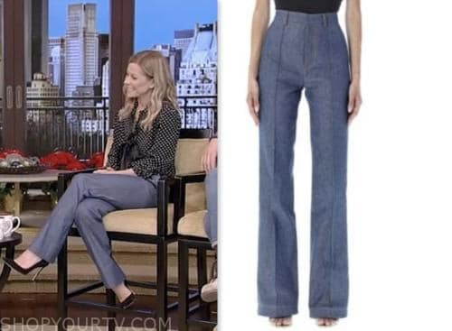 Live with Kelly and Mark: June 2023 Kelly Ripa's Denim Wide Leg Pants ...