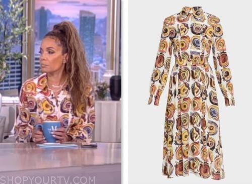 The View: June 2023 Sunny Hostin's Green Tie Dye Knit Midi Dress | Shop ...