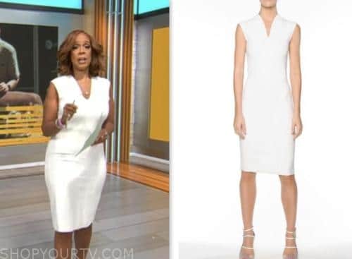 CBS Mornings: June 2023 Gayle King's White Sheath Dress | Shop Your TV