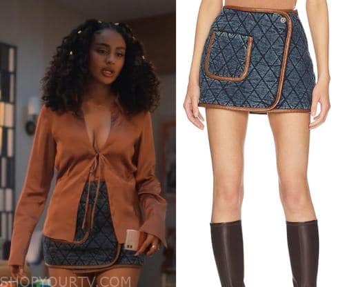 Grown-ish: Season 6 Episode 1 Kiela's Quilted Mini Skirt | Shop Your TV