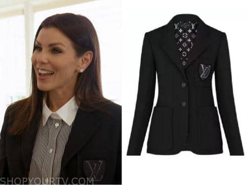 WornOnTV: Heather's black embroidered LV patch blazer on The Real  Housewives of Orange County, Heather Dubrow