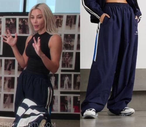 The Kardashians: Season 3 Episode 2 Kim's Side Stripe Track Pants