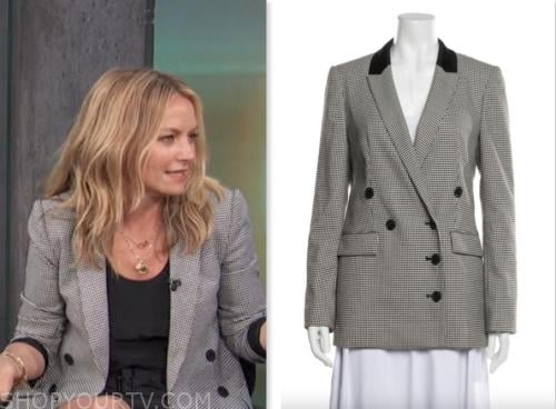 Access Daily: June 2023 Becki Newton's Black Houndstooth Blazer | Shop ...