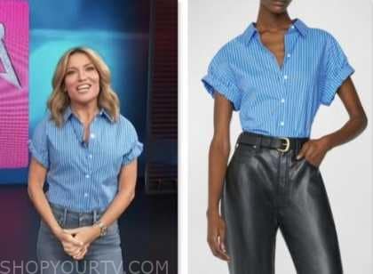 Access Hollywood: June 2023 Kit Hoover's Blue Striped Shirt | Shop Your TV