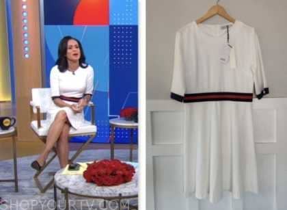 Good Morning America: July 2023 Linsey Davis's White Contrast Stripe ...