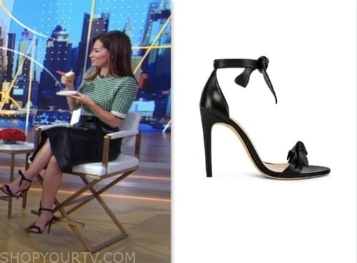 Good Morning America: July 2023 Rebecca Jarvis's Black Knot Bow Sandals ...