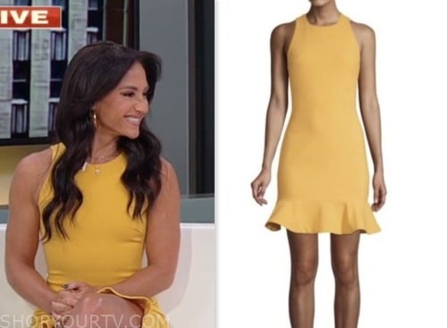 Outnumbered: July 2023 Emily Compagno's Yellow Sleeveless Ruffle Hem ...