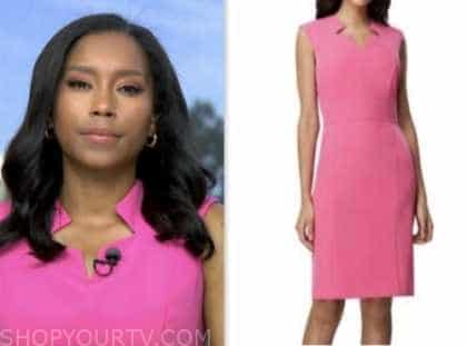 Good Morning America: July 2023 Rachel Scott's Pink Sheath Dress | Shop ...