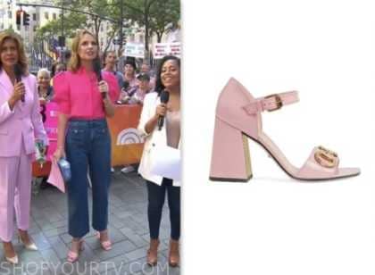 The Today Show: July 2023 Savannah Guthrie's Pink Horsebit Sandals ...