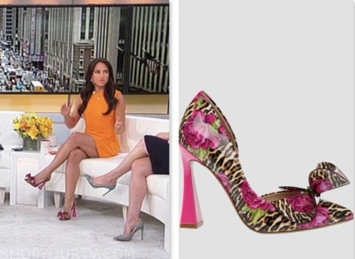 Outnumbered: July 2023 Emily Compagno's Leopard Floral Bow Heels | Shop ...