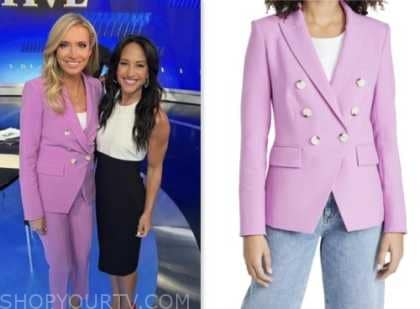 The Five: July 2023 Kalyeigh McEnany's Purple Double Breasted Blazer ...