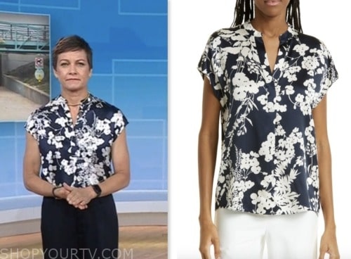 The Today Show: July 2023 Stephanie Gosk's Navy Blue and White Floral ...