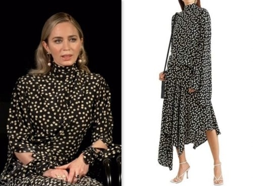 The Today Show: July 2023 Emily Blunt's Black Polka Dot Blouse and ...