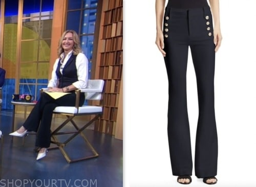 Good Morning America: July 2023 Lara Spencer's Navy Blue Button Front ...