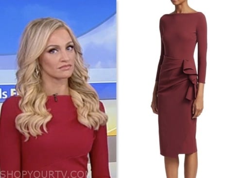 Fox and Friends: July 2023 Carley Shimkus's Red Boatneck Side Ruffle ...