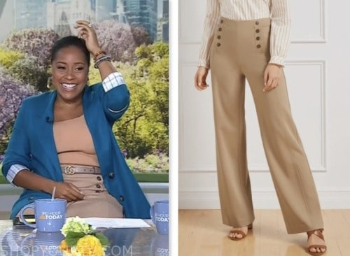 The Today Show: July 2023 Sheinelle Jones's Beige Sailor Button Front 