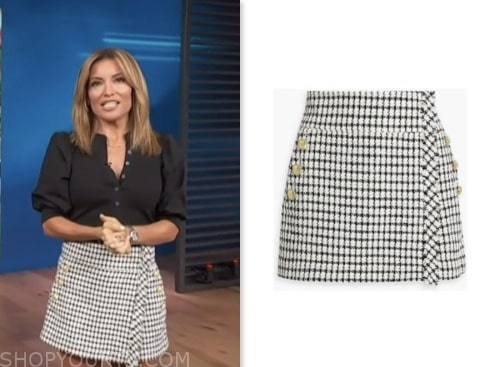 Access Hollywood: July 2023 Kit Hoover's Black and White Tweed Mini ...