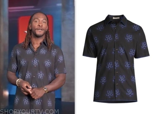 Access Hollywood: July 2023 Scott Evans's Black and Blue Floral Print ...