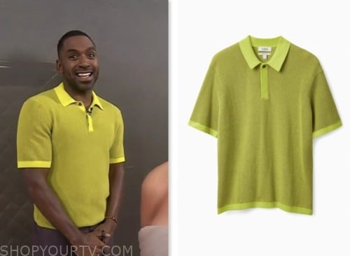 The Today Show: July 2023 Justin Sylvester's Lime Green Knit Polo Shirt ...